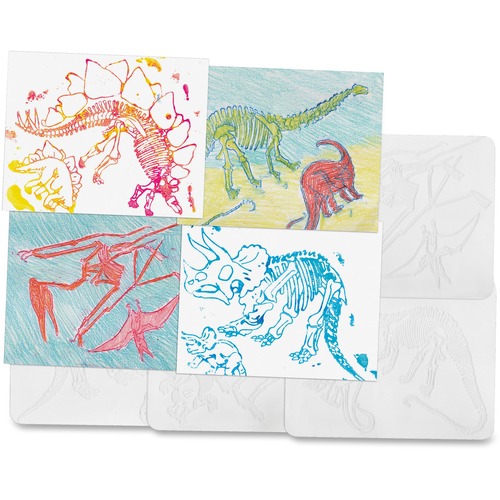 PLATES,RUBBING,DINOS,6PC