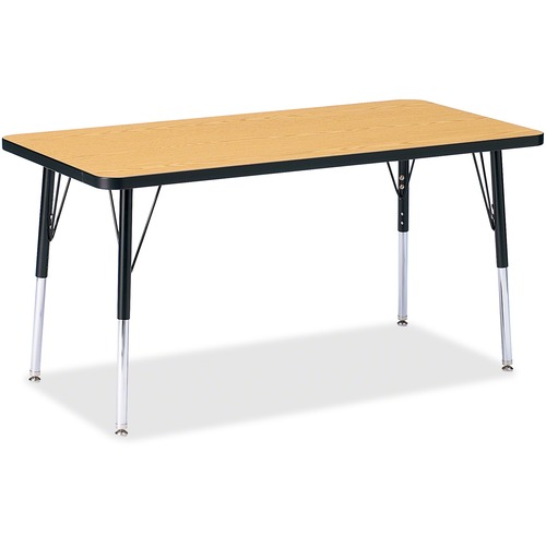 Jonti-Craft, Inc.  Activity Table, Rectangle, 24"-31"x24"x48", Oak/Black