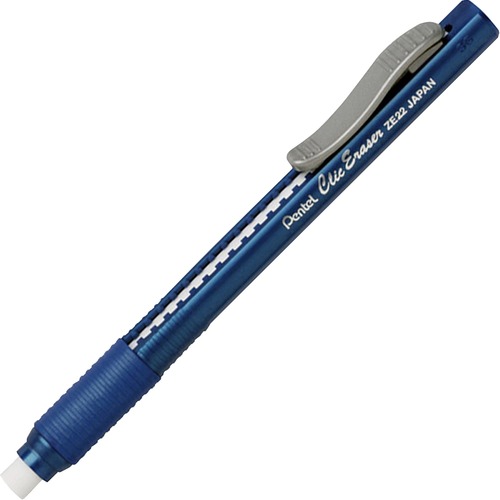 ERASER,CLIC,W/GRIP,BLUE