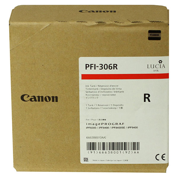 Canon 6663B001AA (PFI-306R) Red OEM Ink Cartridge