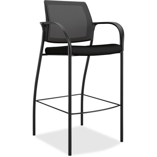 STOOL,CAFE,4-LEG,W/ARMS,BK