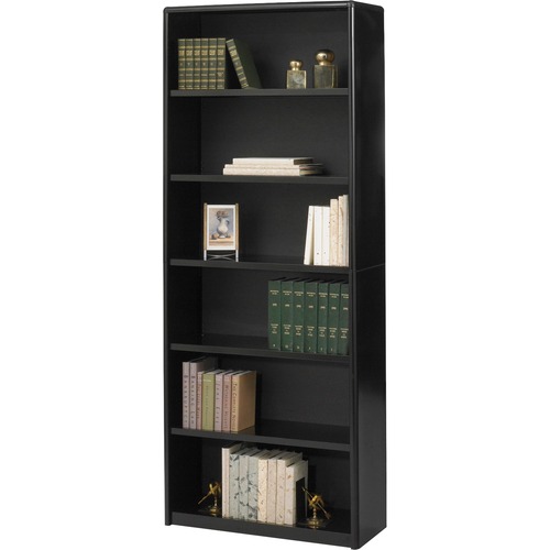 Value Mate Series Metal Bookcase, Six-Shelf, 31-3/4w X 13-1/2d X 80h, Black