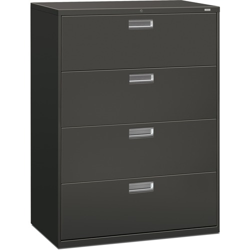 600 SERIES FOUR-DRAWER LATERAL FILE, 42W X 18D X 52.5H, CHARCOAL