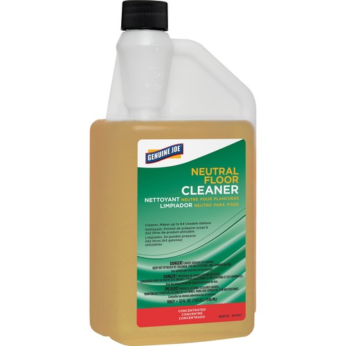 Genuine Joe  Floor Cleaner, Concentrated, Neutral pH, 32 oz, Yellow