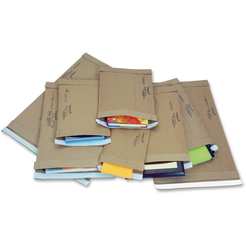 JIFFY PADDED MAILER, #6, PAPER LINING, FOLD FLAP CLOSURE, 12.5 X 19, NATURAL KRAFT, 50/CARTON