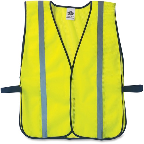 Glowear 8020hl Safety Vest, Polyester Mesh, Hook Closure, Lime, One Size Fit All