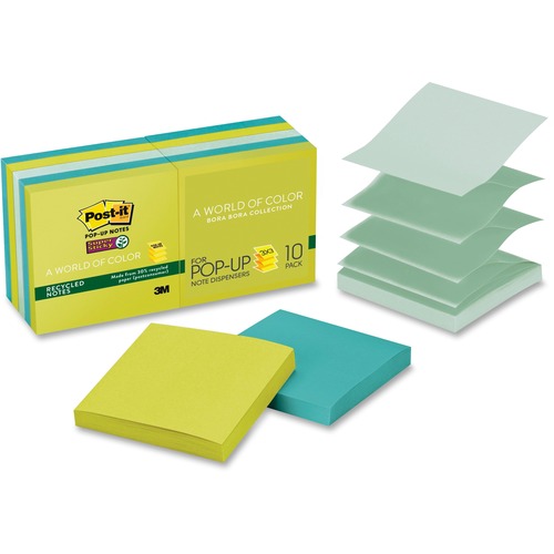 NOTES,POPUP,RCYCLD,3X3,10PK