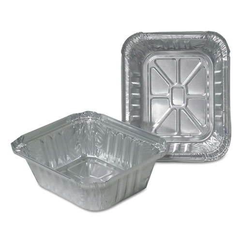 ALUMINUM CLOSEABLE CONTAINERS, 1 LB OBLONG, 5.75 X 4.88 X 1.81, SILVER, 1,000/CARTON