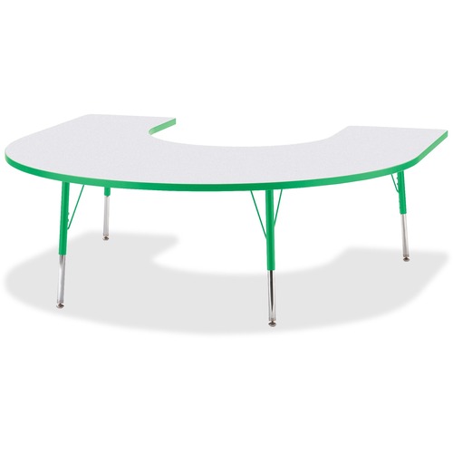 Jonti-Craft, Inc.  Activity Table, Horseshoe, 24"-31"x66"x60", Green