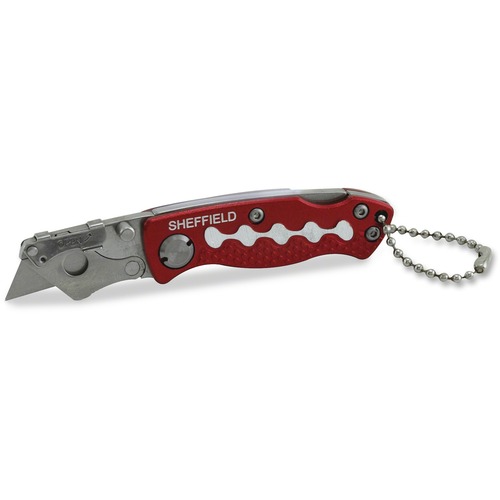 Sheffield Mini Lockback Knife, 1 Utility Blade, Red