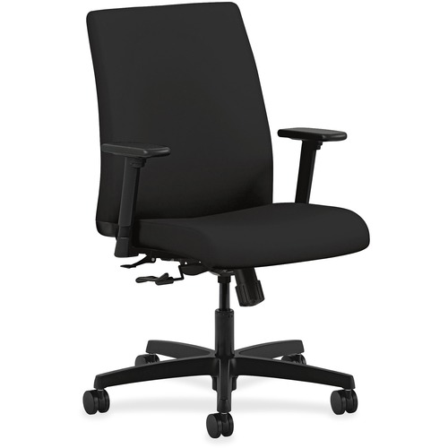 CHAIR,TASK,LOWBCK,W/ARMS,BK