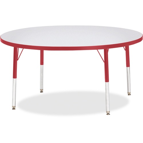 Jonti-Craft, Inc.  Activity Table, Round, 15"-24"x48", Red