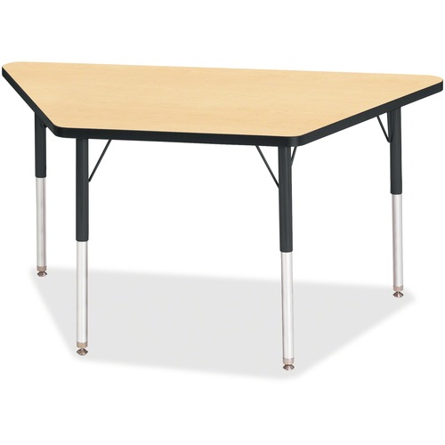 Jonti-Craft, Inc.  Activity Table, Trapezoid, 24"-31"x24"x48", Maple/Black