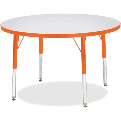 Jonti-Craft, Inc.  Round Activity Table, 36"x24"-31", Gray/Orange