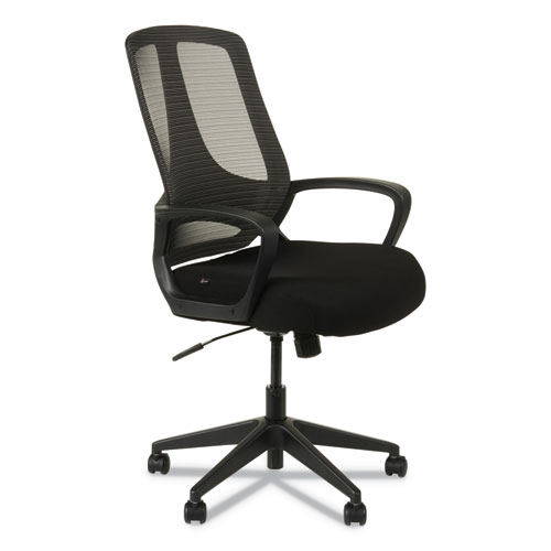 ALERA MB SERIES MESH MID-BACK OFFICE CHAIR, SUPPORTS UP TO 275 LBS., BLACK SEAT/BLACK BACK, BLACK BASE