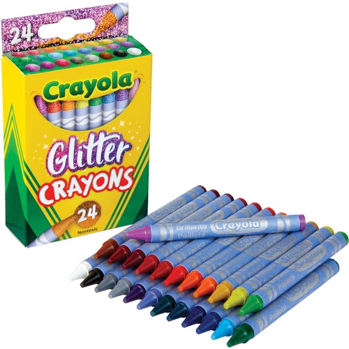 Crayola  Glitter Crayons, Nontoxic, 24/PK, Assorted