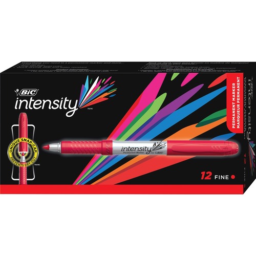 INTENSITY PERMANENT MARKER, FINE BULLET TIP, RAMBUNCTIOUS RED, DOZEN