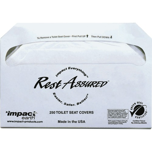 Impact Products  Toilet Seat Covers, Half-folded, 250/Box, 1000/CT, White