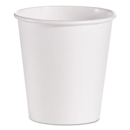 Single-Sided Poly Paper Hot Cups, 10 Oz, White, 1000/carton