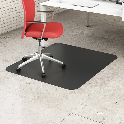 Deflecto  Rectangular Chairmat, Hard Floor, 46"x60", Black