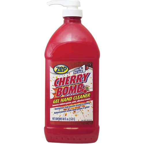 Zep Commercial  Hand Cleaner, Gel, Cherry Scent, 48 oz., Red