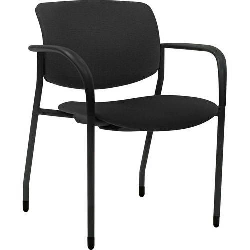 CHAIR,VINYL,W/ARMS,BK