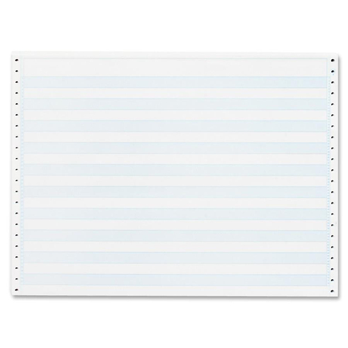 Sparco  Computer Paper, 20 Lb,14-7/8"x11",2400/CT, 1/2" Blue Bar