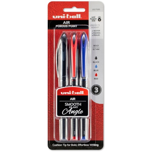 uni-ball Corporation  Rollerball Pen, Air, 0.7mm, 3/PK, Assorted