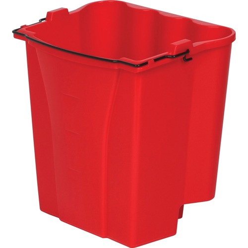 Rubbermaid Commercial Products  Dirty Water Bucket, f/WaveBrake, 18 Qt, Red