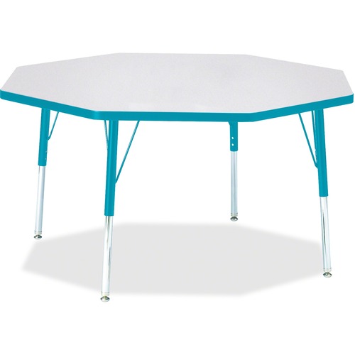 Jonti-Craft, Inc.  Activity Table, Octagon, 15"-24"x48", Teal