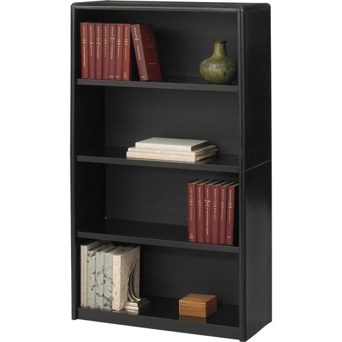 Value Mate Series Metal Bookcase, Four-Shelf, 31-3/4w X 13-1/2d X 54h, Black