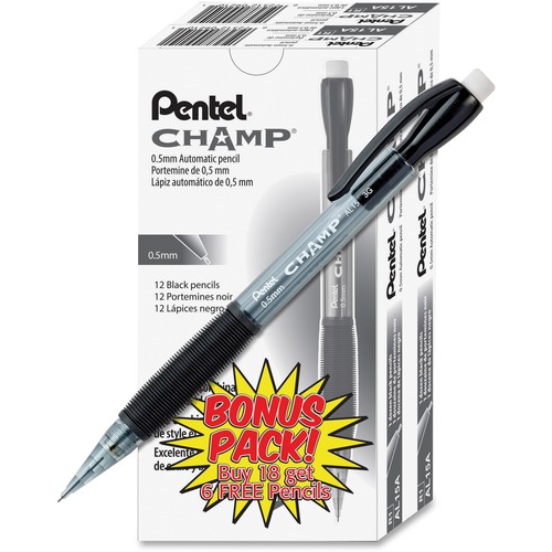 PENCIL,CHAMP,0.5MM,BK,24PK