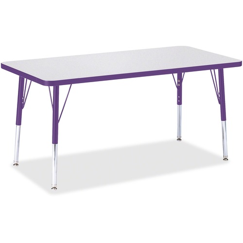 Jonti-Craft, Inc.  Kidz Activity Table, 24"x48"x15"-24", Gray/Purple