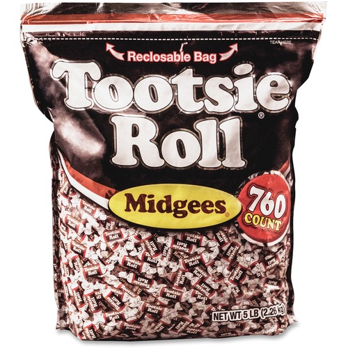 Advantus Corp.  Tootsie Roll Midgees, Reclosable Bag, 760-Count, 5 lb., AST