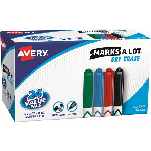 MARKER,DRYERASE,BULLET,24PK