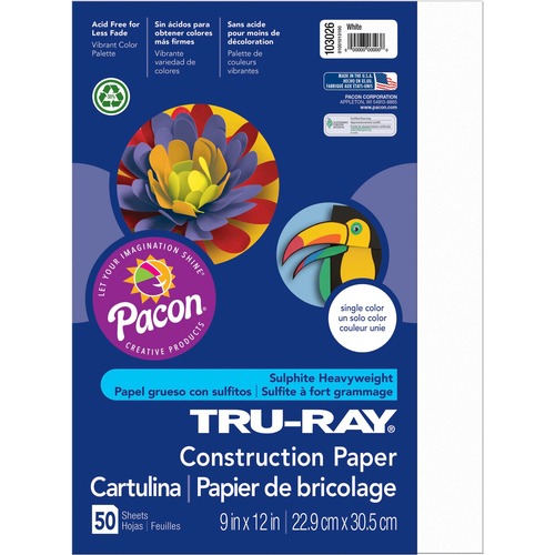PAPER,CONST,9X12,WHITE,50SH