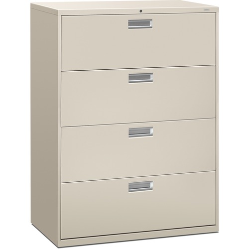 600 SERIES FOUR-DRAWER LATERAL FILE, 42W X 18D X 52.5H, LIGHT GRAY