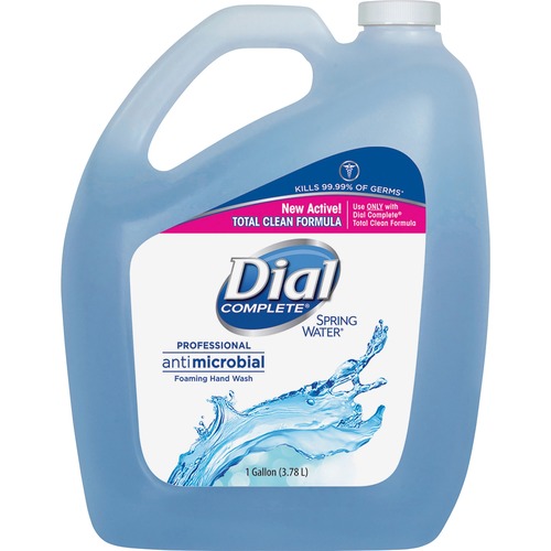 Dial Corporation  Hand Soap Refill, Foaming, Antimicrobial, 128 oz, 4/CT, Blue