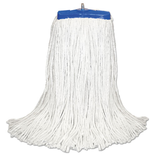 Cut-End Lie-Flat Mop Head, Rayon, 16oz, White, 12/carton