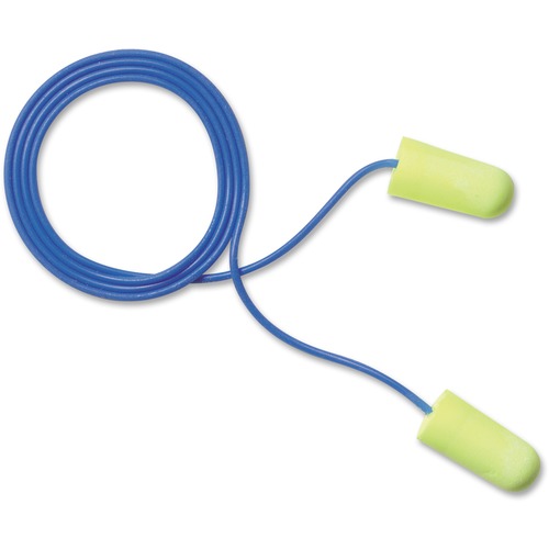 E A Rsoft Yellow Neon Soft Foam Earplugs, Corded, Regular Size, 200 Pairs