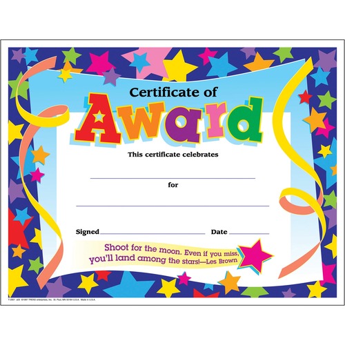 CERTIFICATE,AWARD,STAR,30PK