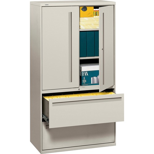 700 SERIES LATERAL FILE WITH STORAGE CABINET, 36W X 18D X 64.25H, LIGHT GRAY