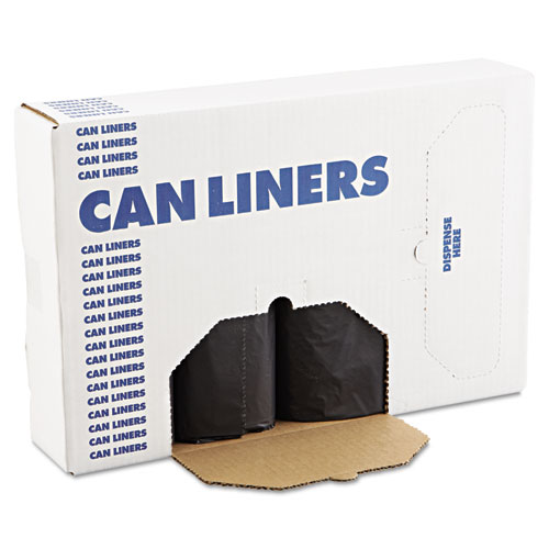 LOW DENSITY REPRO CAN LINERS, 56 GAL, 1.2 MIL, 43" X 47", BLACK, 100/CARTON