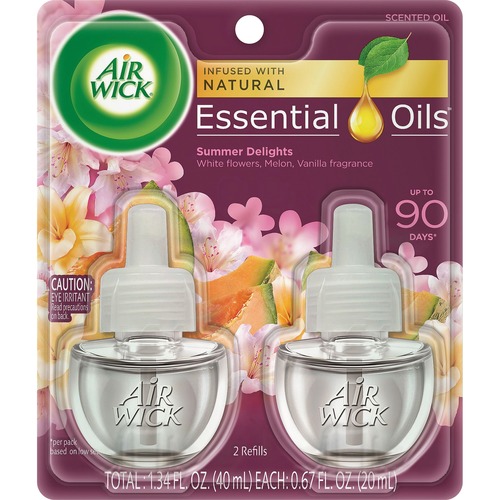 LIFE SCENTS SCENTED OIL REFILLS, SUMMER DELIGHTS, 0.67 OZ, 2/PACK, 6 PACKS/CARTON