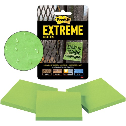 NOTES,EXTRM,POST-IT,GRN,3PK