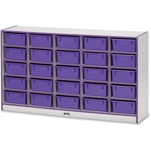 Jonti-Craft, Inc.  Mobile 25 Tub Storage,w/Bins,35.5"x60"x15",Purple