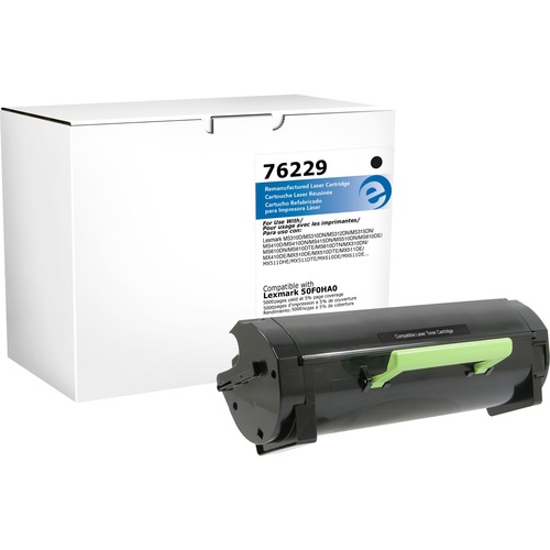 Elite Image  Toner Cartridge, Remanuf LEX 501H, 5,000 Pg Yield, BK