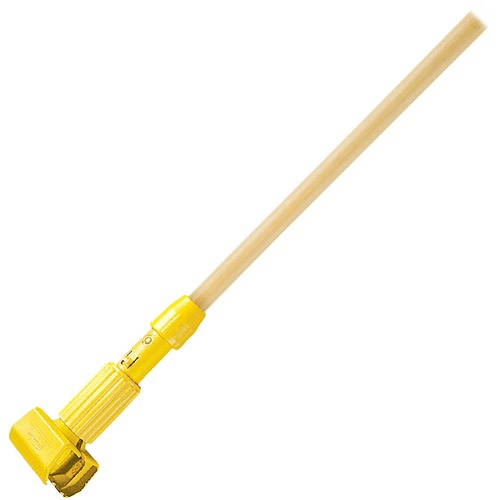Rubbermaid Commercial Products  Handle, f/Wet Mops, Clamp Style, Hardwood, 60", Yellow