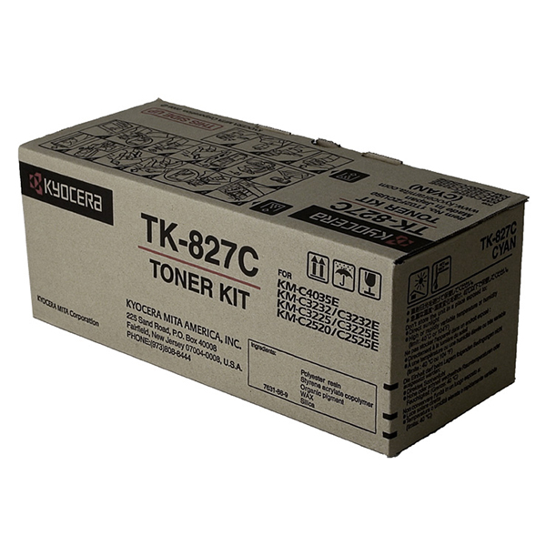Kyocera Mita 1T02FZCUS0 (TK-827C) Cyan OEM Toner Cartridge