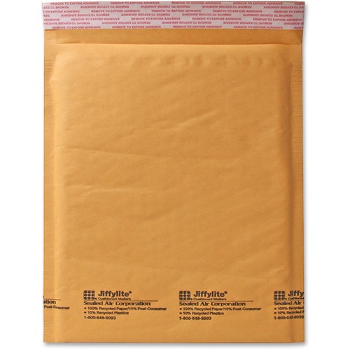 JIFFYLITE SELF-SEAL BUBBLE MAILER, #6, BARRIER BUBBLE LINING, SELF-ADHESIVE CLOSURE, 12.5 X 19, GOLDEN BROWN KRAFT, 50/CARTON